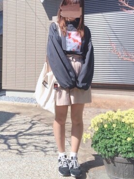 「ZOZOでしか買えない」｜「アイテム（スニーカー）」を使った、hitomiさん（レディース・158cm）の春コーディネート