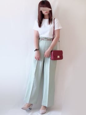 「アイテム（パンプス、グレー系）」を使った、hitomiさん（レディース・158cm）の春コーディネート