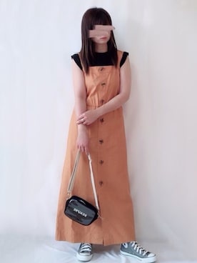 「コンバースハイカット」｜「アイテム（ワンピース/ドレス）」を使った、hitomiさん（レディース・158cm）の春コーディネート