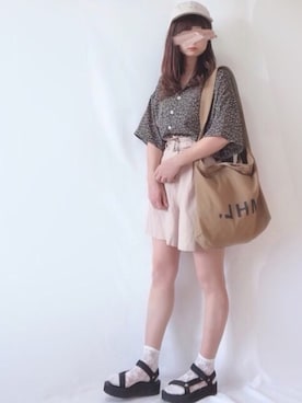 「キュロット」｜「アイテム（その他）」を使った、hitomiさん（レディース・158cm）の夏コーディネート