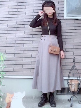 「タックスカート」｜「アイテム（その他）」を使った、hitomiさん（レディース・158cm）の秋コーディネート