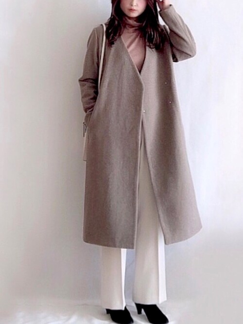 ののたん Kbfのノーカラーコートを使ったコーディネート Wear