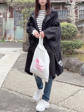 「Traditional Weatherwear（トラディショナルウェザーウェア）のMARCHE BAG MINI（トートバッグ）」を使った、hitomiさん（レディース・158cm）の春コーディネート