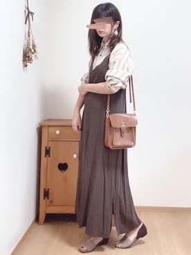 「アンブルネージュ」｜「アイテム（ワンピース/ドレス）」を使った、hitomiさん（レディース・158cm）の春コーディネート