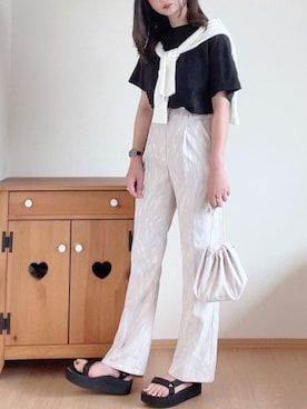 「coen by SIZU（コーエンバイシズ）のアイテム」を使った、hitomiさん（レディース・158cm）の夏コーディネート