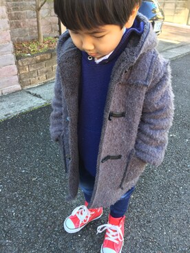 「CIAOPANIC TYPY（チャオパニックティピー）のアイテム（ダッフルコート）」を使った、★★★★さん（キッズ・100cm）の冬コーディネート