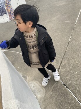 「アイテム（マウンテンパーカー）」を使った、★★★★さん（キッズ・100cm）の冬コーディネート