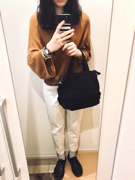 「Dr. Martens（ドクターマーチン）のDr.Martens (ドクターマーチン)/1461 3EYE GIBSON SHOES（その他シューズ）」を使った、i kan さん（レディース・165cm）の春コーディネート