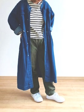 「Samansa Mos2 blue（サマンサモスモスブルー）のアイテム（スニーカー）」を使った、タナカさん（レディース・158cm）の春コーディネート
