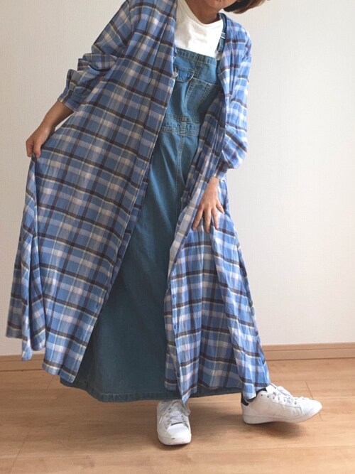 タナカ B L U E 府中くるる Samansa Mos2 Blueのシャツワンピースを使ったコーディネート Wear