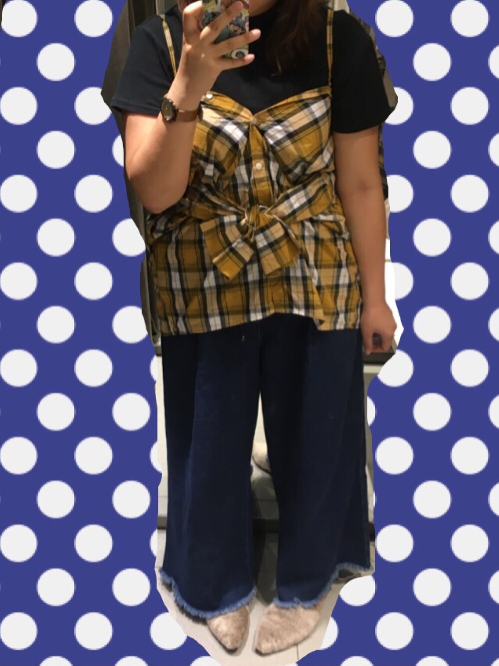 「ぽっちゃり、プチプラ」｜「PUNYUSのハイネックT（Tシャツ/カットソー、ブラック系）」を使った、キャシーさん（レディース・160cm）の秋コーディネートの1枚目の写真