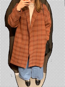 「JEANASIS（ジーナシス）のアイテム（チェスターコート）」を使った、キャシーさん（レディース・160cm）の冬コーディネート