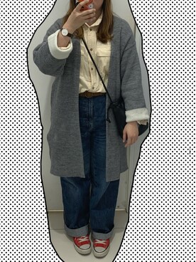 「CONVERSE（コンバース）のALL STAR HI（スニーカー）」を使った、キャシーさん（レディース・160cm）の冬コーディネート