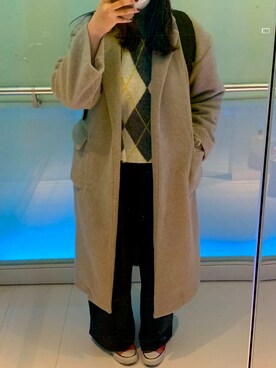 「CONVERSE（コンバース）のALL STAR HI（スニーカー）」を使った、キャシーさん（レディース・160cm）の冬コーディネート