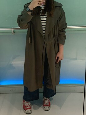 「CONVERSE（コンバース）のALL STAR HI（スニーカー）」を使った、キャシーさん（レディース・160cm）の春コーディネート