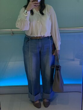 「MARC JACOBS（マークジェイコブス）のアイテム（トートバッグ）」を使った、キャシーさん（レディース・160cm）の秋コーディネート