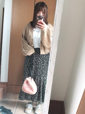 「ダルメシアン柄スカート」｜まいまい◡̈⃝⑅さん（レディース・150cm）の秋コーディネート