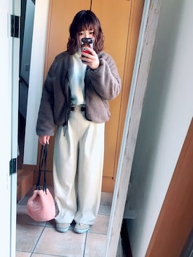 「Ifuru（イフル）のアイテム（ブルゾン）」を使った、まいまい◡̈⃝⑅さん（レディース・150cm）の冬コーディネート