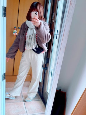 「Ifuru（イフル）のアイテム（ブルゾン）」を使った、まいまい◡̈⃝⑅さん（レディース・150cm）の冬コーディネート