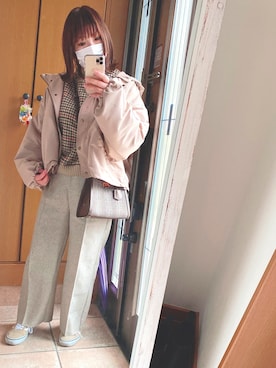 「ハイネックニット」｜「アイテム（マウンテンパーカー）」を使った、まいまい◡̈⃝⑅さん（レディース・150cm）の冬コーディネート