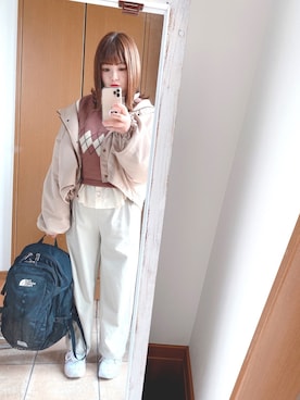 「apres jour（アプレジュール）のアイテム（マウンテンパーカー）」を使った、まいまい◡̈⃝⑅さん（レディース・150cm）の春コーディネート