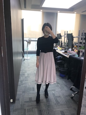 「JUSGLITTY（ジャスグリッティー）のアイテム（ワンピース/ドレス）」を使った、shizukaさん（レディース・169cm）の秋コーディネート