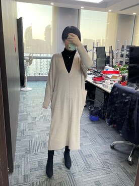 「FRAMeWORK（フレームワーク）のアイテム（ワンピース/ドレス）」を使った、shizukaさん（レディース・169cm）の冬コーディネート