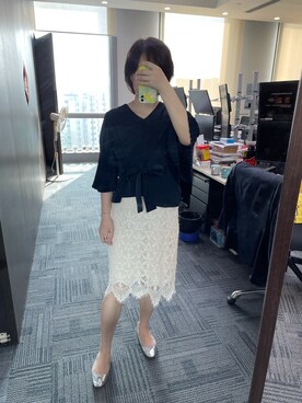 「initial（イニシャル）のアイテム（トップス）」を使った、shizukaさん（レディース・169cm）の春コーディネート