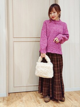 「DRESKIP（ドレスキップ）のアイテム（アクセサリー）」を使った、himiさん（レディース・160cm）の秋コーディネート