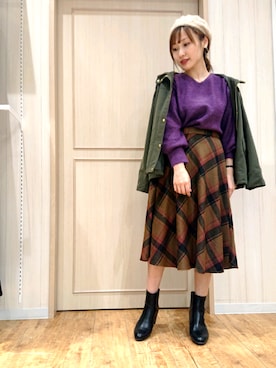 「DRESKIP（ドレスキップ）のアイテム（アクセサリー）」を使った、himiさん（レディース・160cm）の秋コーディネート