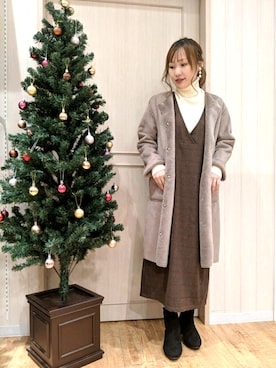 「DRESKIP（ドレスキップ）のアイテム（アクセサリー）」を使った、himiさん（レディース・160cm）の冬コーディネート