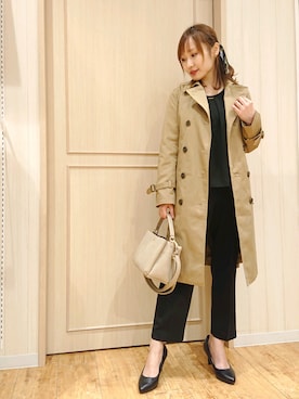「入園式」｜「アイテム（トレンチコート）」を使った、himiさん（レディース・160cm）の冬コーディネート