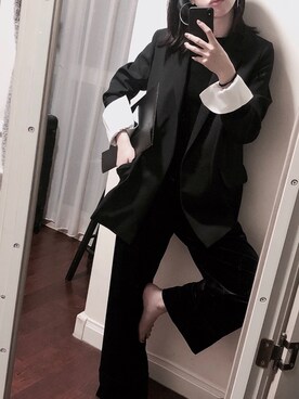 「Mo&Co.（モーアンドコー）のアイテム（パンツ）」を使った、ALICEさん（レディース・170cm）の秋コーディネート