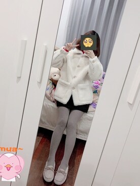 「NICE CLAUP（ナイスクラップ）のアイテム（その他アウター）」を使った、sanni_syさん（レディース・162cm）の冬コーディネート