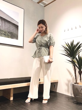 「おうちスタイル」｜ぱくらんうんさん（レディース・160cm）の春コーディネート