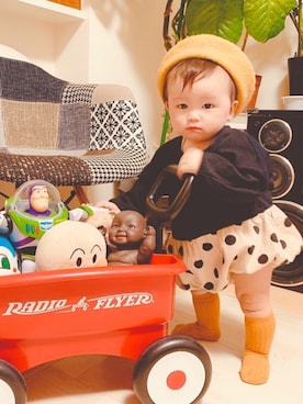 「baby ampersand（ベビーアンパサンド）のアイテム」を使った、Tasuku ♥Cotona さん（キッズ・80cm）の秋コーディネート
