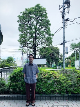「markaware（マーカウェア）のアイテム（スラックス）」を使った、mskmsk41さん（メンズ・172cm）の春コーディネート