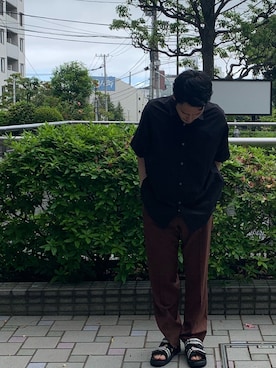 「markaware（マーカウェア）のアイテム（スラックス）」を使った、mskmsk41さん（メンズ・172cm）の春コーディネート