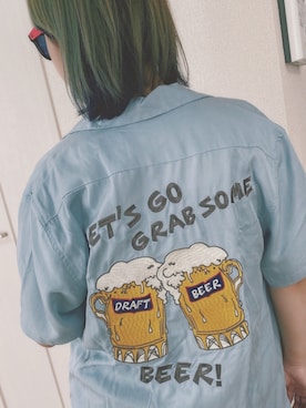「ボーリングシャツ」｜はるちゃんさん（レディース・155cm）の夏コーディネート