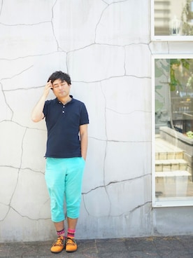 「SOLMATE SOCKS（ソルメイトソックス）のアイテム（その他）」を使った、DJわいざんさん（メンズ・178cm）の夏コーディネート