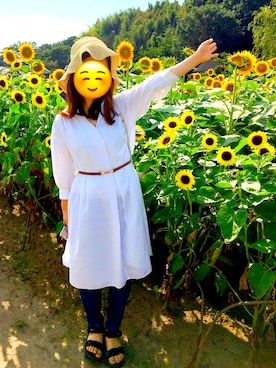 「アイテム（シャツワンピース）」を使った、R Tさん（レディース・155cm・20代）の夏コーディネート