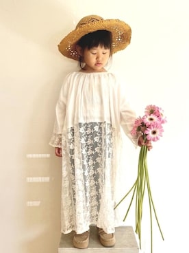 「アイテム（ワンピース/ドレス）」を使った、maakeeさん（キッズ・110cm）の春コーディネート