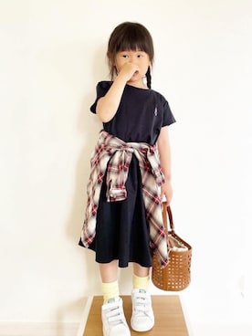 「アイテム（ワンピース/ドレス）」を使った、maakeeさん（キッズ・110cm）の春コーディネート