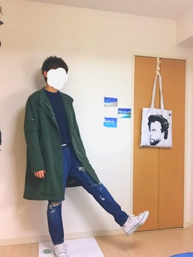 「ウエストイン」｜「アイテム（ジャケット/アウター）」を使った、あきさん（メンズ・170cm）の冬コーディネート