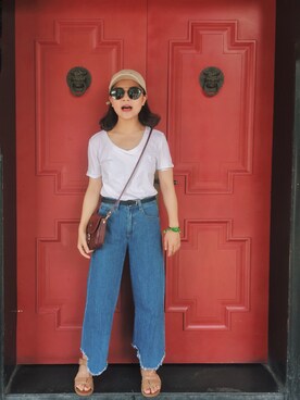 「MONGO（モンゴ）のアイテム」を使った、Akaさん（レディース・160cm）の夏コーディネート