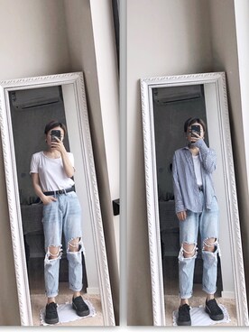 「MANGO（マンゴ）のアイテム（テーラードジャケット）」を使った、Akaさん（レディース・157cm）の春コーディネート