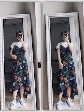 「stradivarius（ストラディバリウス）のアイテム（ワンピース/ドレス）」を使った、Akaさん（レディース・157cm）の春コーディネート