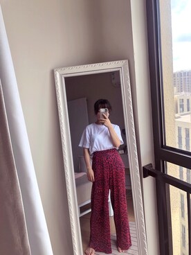 「PULL&BEAR（プルアンドベア）のアイテム（チノパンツ）」を使った、Akaさん（レディース・157cm）の夏コーディネート