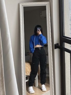 「PULL&BEAR（プルアンドベア）のアイテム（チノパンツ）」を使った、Akaさん（レディース・157cm）の冬コーディネート