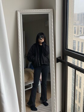 「PULL&BEAR（プルアンドベア）のアイテム（パーカー）」を使った、Akaさん（レディース・158cm）の春コーディネート